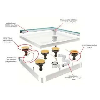 Eastbrook Volente Legs+panels For Up To 2000x900 Rect Trays White product image - Image 4