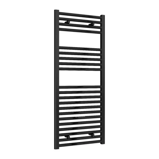 Reina Diva 500 X 1200 Towel Radiator Black Flat detail view - Image 2
