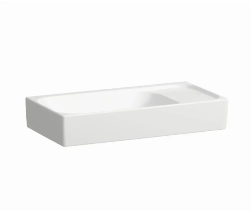 Laufen Meda Small Washbasin With Tap Bank Right - 460 X 235mm - 0 Tap Hole - No Overflow - White detail view - Image 4