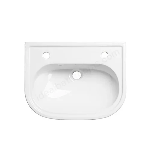 Tavistock Lansdown 490mm Semi Countertop Basin 2th Standard Depth - White detail view - Image 3