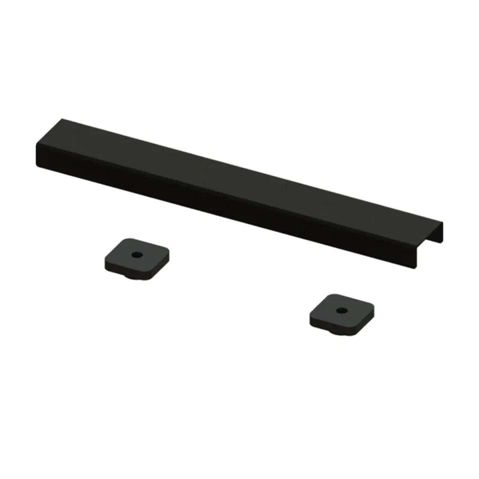 London Showers Elements Linear 300 Standard Tray 18x9 End With Matt Black Drain Kit detail view - Image 4