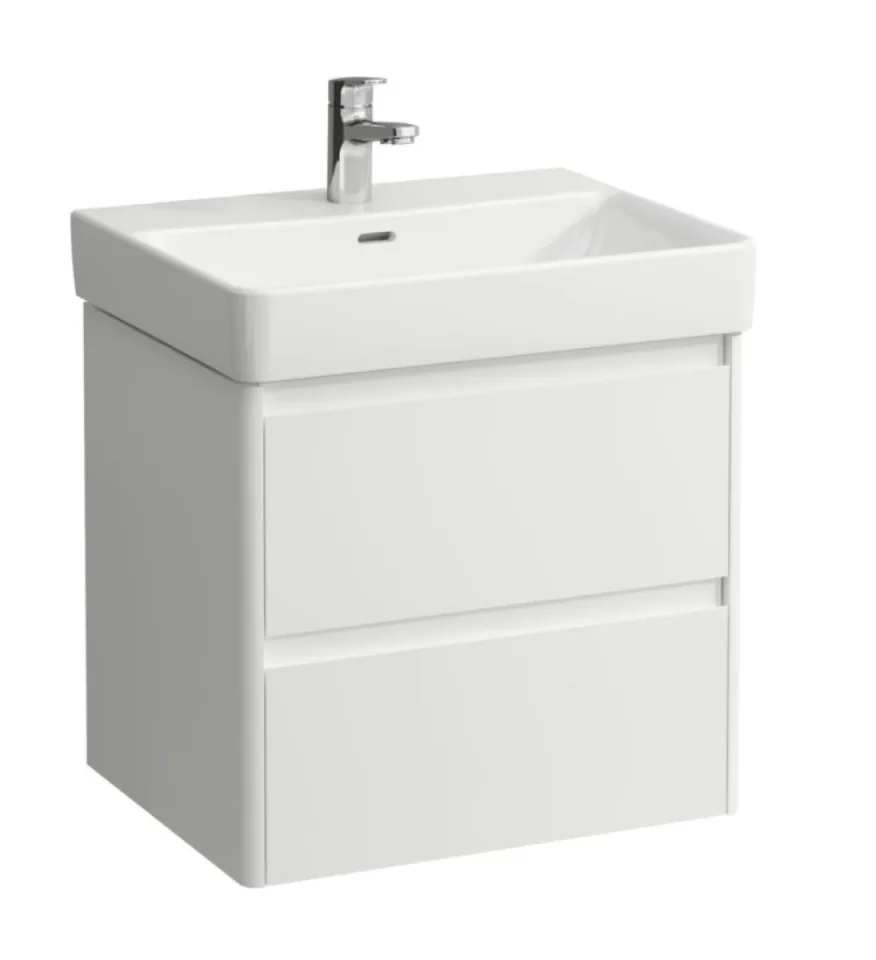 Laufen Base 2.0 Vanity Unit 570 X 445 X 515mm 2 Drawer, For Washbasin 810963 - Matt White product image - Image 2