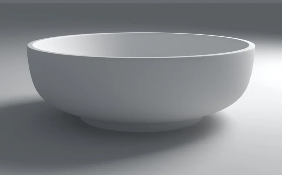 StoneKAST Oasis Double Ended Freestanding Bath 1350 x 1350mm Matt White detail view - Image 7