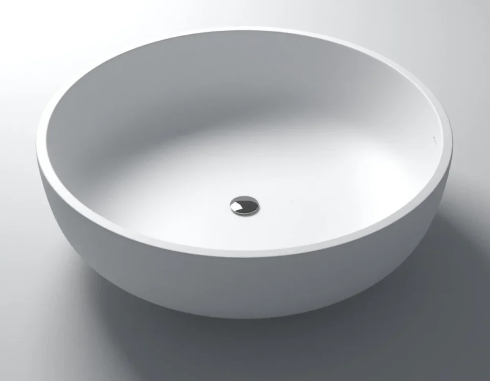 StoneKAST Oasis Double Ended Freestanding Bath 1350 x 1350mm Matt White detail view - Image 8