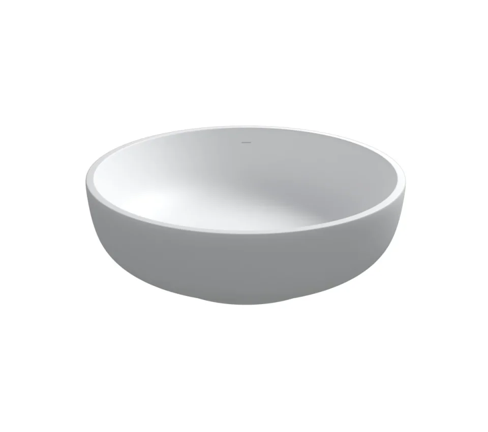 StoneKAST Oasis Double Ended Freestanding Bath 1350 x 1350mm Matt White detail view - Image 13