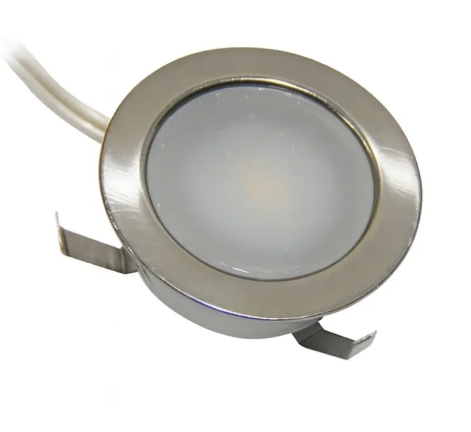 Cubico 5 Light Round Led Plinth Kit Chrome Ip65 0.4 Watt detail view - Image 3