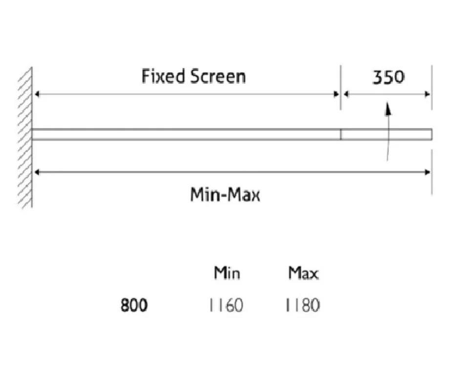 Cubico Roma Shower Screen 80cm detail view - Image 7
