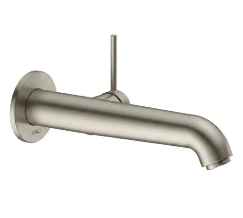 Keuco Ixmo Pure Wall Mounted 219mm Single Lever Basin Mixer Tap Brushed Nickel product image - Image 4