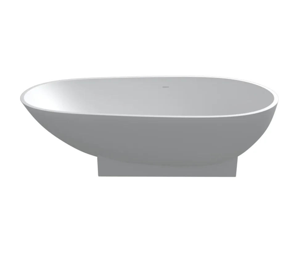 StoneKAST Cocoon Single Ended Freestanding Bath 1800 x 950mm Matt White detail view - Image 6