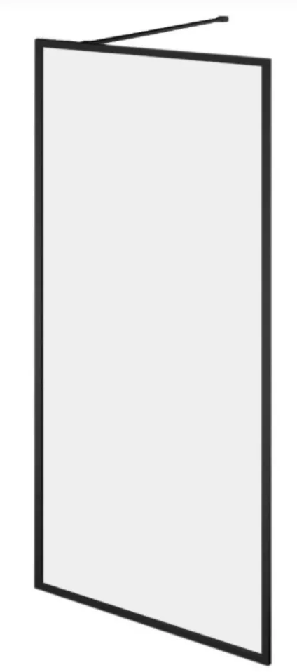 Cubico Amore Single Frame Shower Screen Matt Black (clear Glass) 980mm detail view - Image 3