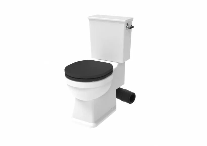 Saneux Sofia Close Coupled Right Hand Soil Exit Pan - Wels Approved - Rimless product image - Image 2