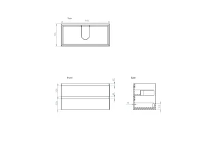 Saneux Uni 100cm Countertop - Matte White