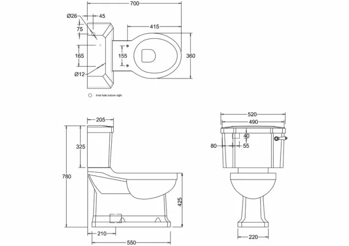 Burlington Cc Pan - S Trap technical drawing - Image 8