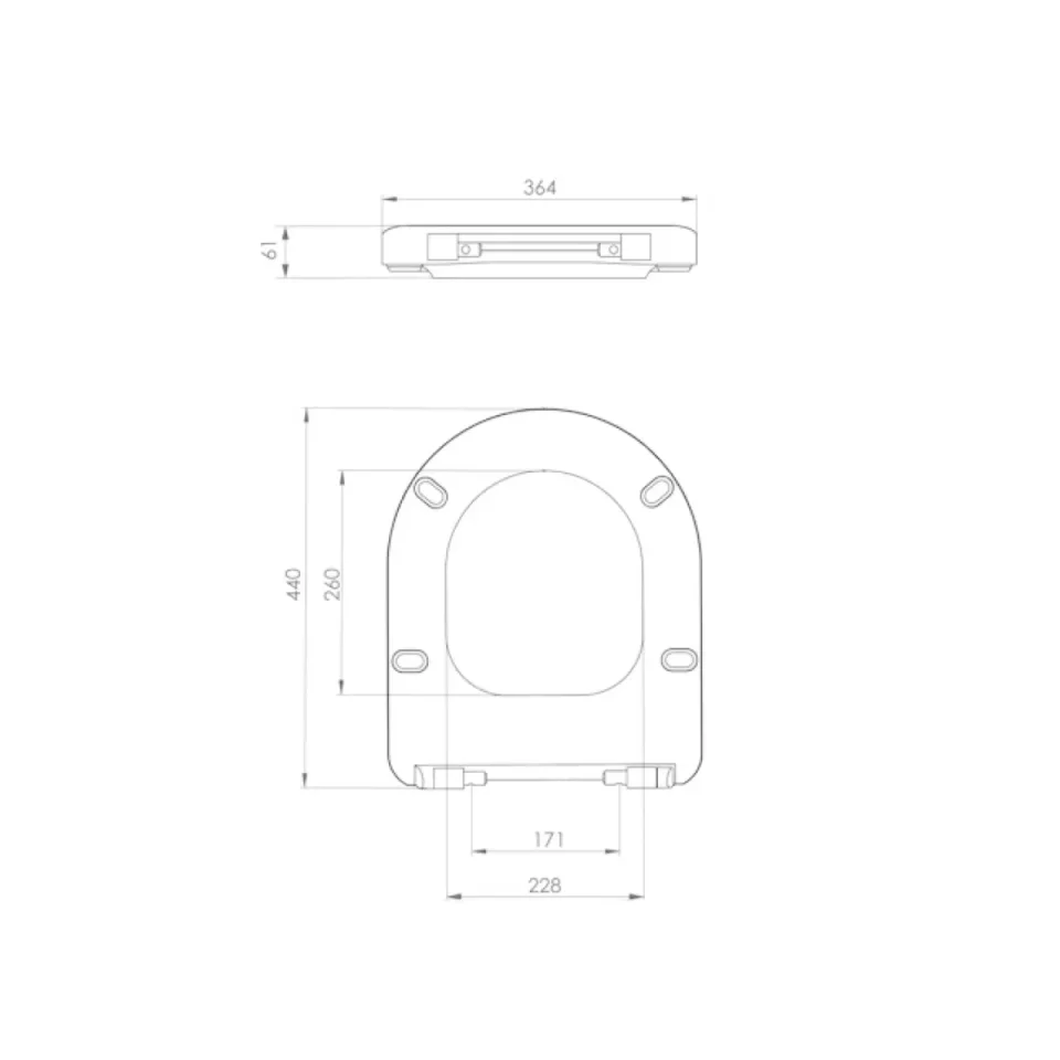 Saneux Uni Slim-line Soft Close Seat & Cover (for 66070, 66074 & 66077) detail view - Image 3