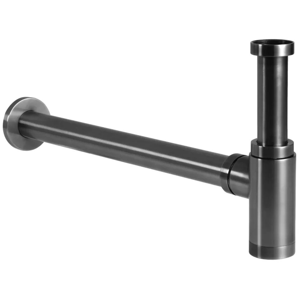 Just Taps Bottle Trap Brushed Black detail view - Image 3