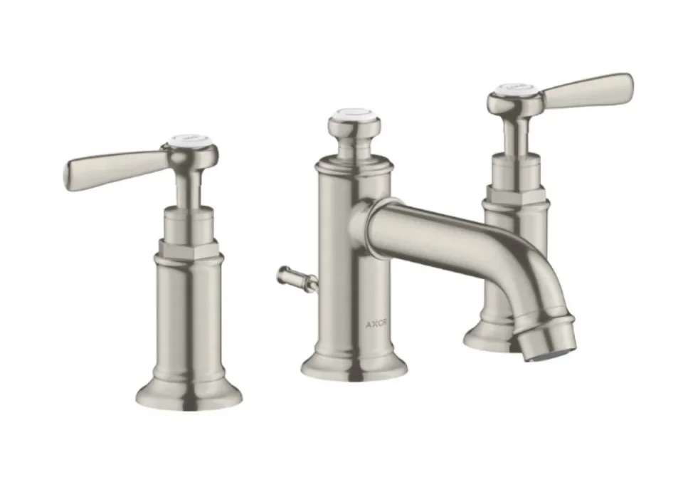 Axor Montreux 3-hole Basin Mixer 30 With Lever Handles And Pop-up Waste Stainless Steel Optic detail view - Image 3