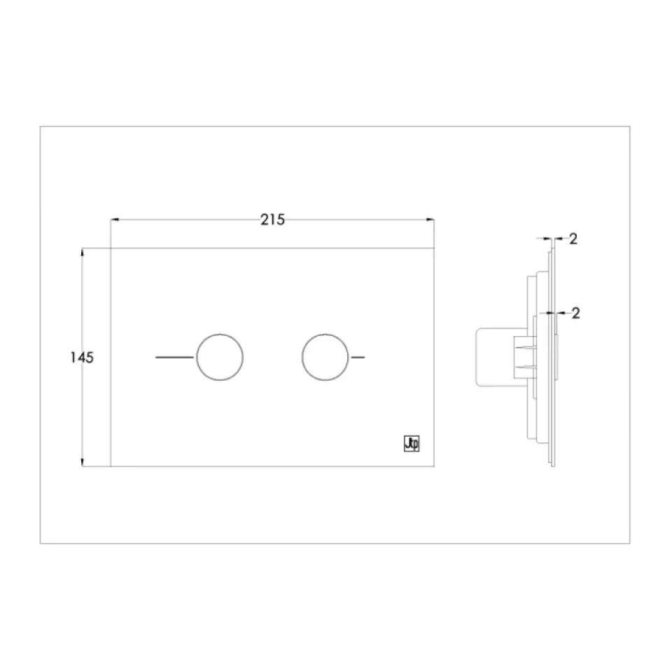 Just Taps Metal Pneumatic Flush Plate Brushed Brass detail view - Image 9