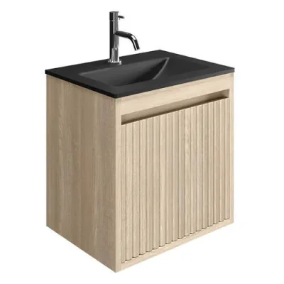 Crosswater Flute 1 Drawer Wall Hung Unit Navarra Oak product image - Image 4