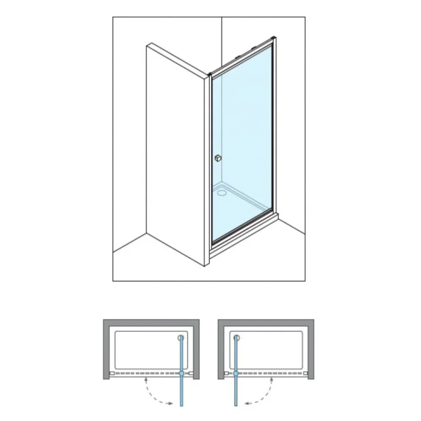 Crosswater Clear 6 Infold Door 760 Chrome detail view - Image 4
