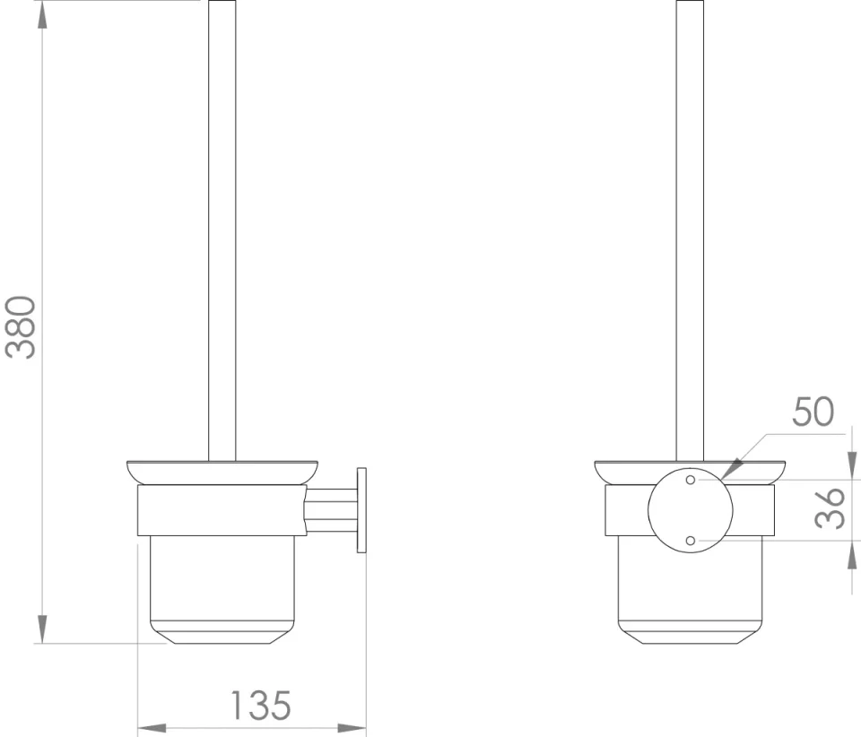 Saneux Cromwell Toilet Brush & Holder - Chrome product image - Image 3