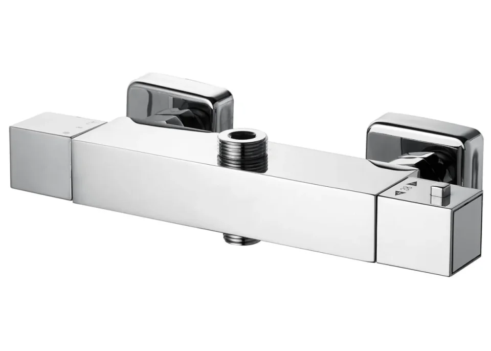 Saneux Tooga 1 Way Thermostatic Bar Valve - Chrome detail view - Image 2