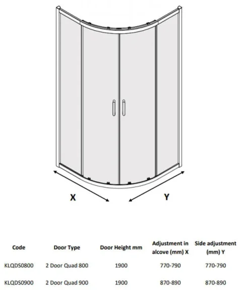 Crosswater Kai 6 Quad Double Door 800 Silver product image - Image 3