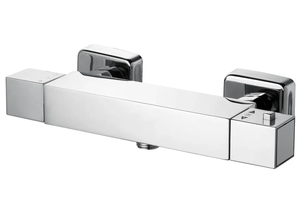 Saneux Tooga 2 Way Thermostatic Bar Valve - Chrome detail view - Image 2