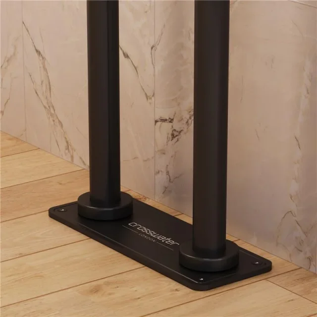 Crosswater Union Floor Plate Matt Black detail view - Image 4