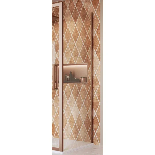 Crosswater Asura 8mm Side Panel 900 for Infold Door Brushed Bronze detail view - Image 2