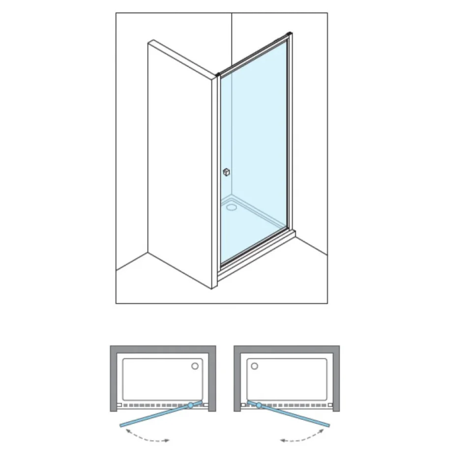 Crosswater Clear 6 Side Panel 1000 Silver detail view - Image 3