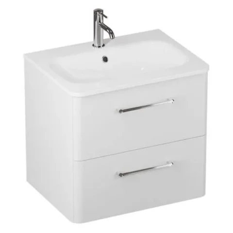 Britton Camberwell 600mm Basin 1 Tap Hole White detail view - Image 3