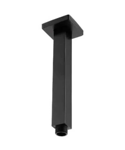 Saneux Tooga 200mm Square Ceiling Mounted Shower Arm - Matte Black detail view - Image 2