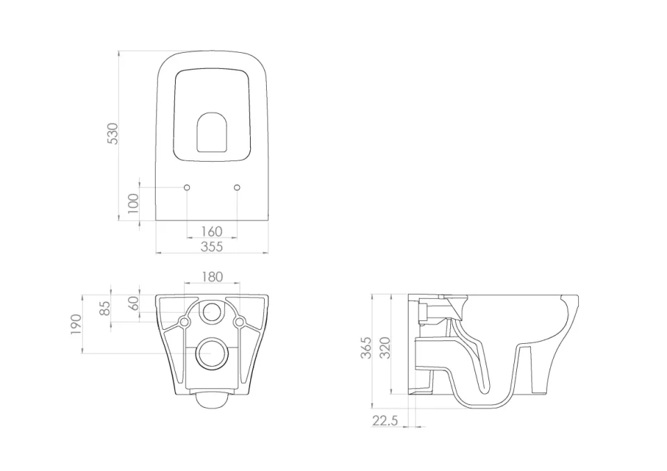 Saneux Indigo Wall Hung Wc Pan - Rimless detail view - Image 3