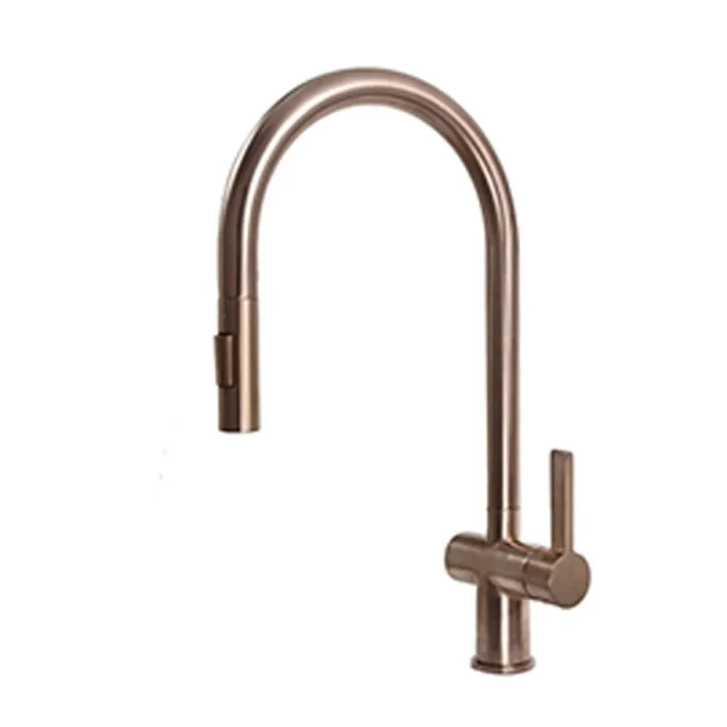 Just Taps Vos Pull Out Sink Mixer Brushed Bronze detail view - Image 2