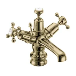 Burlington Claremont Qt Regent Basin Mixer Puw Gold detail view - Image 2