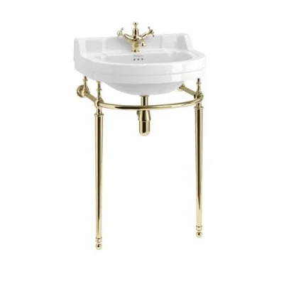 Burlington 56cm Basin Wash Stand Gold detail view - Image 2
