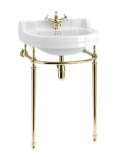 Burlington 56cm Basin Wash Stand Gold detail view - Image 3