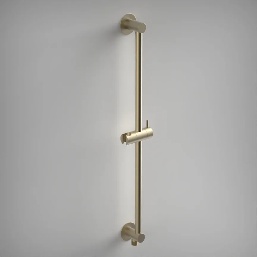 Ava Integrated Round Slide Rail Bar Only - Brushed Brass product image - Image 1