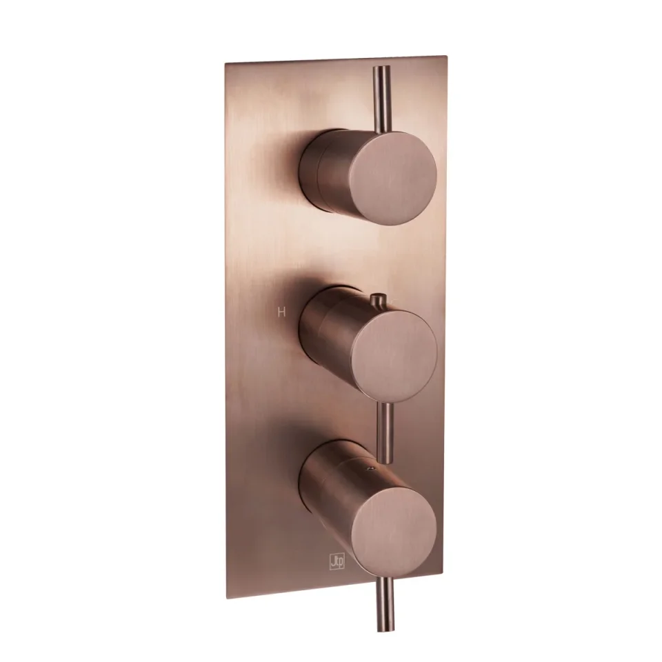Just Taps Vos 3 Outlet Thermostatic Concealed Valve Vertical Brushed Bronze product image - Image 3