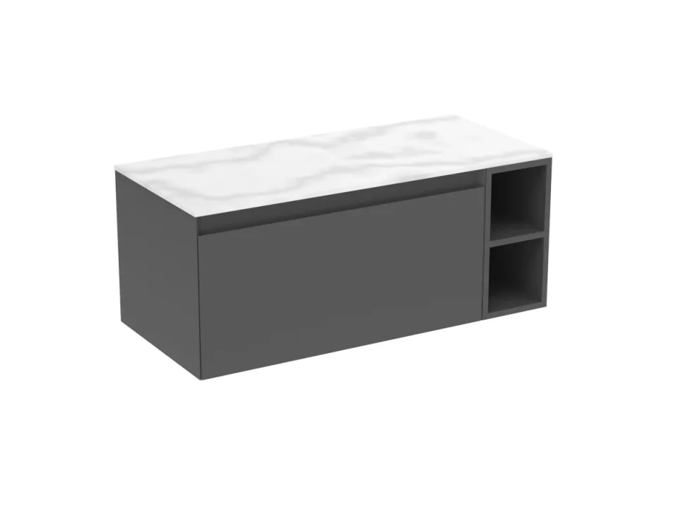 Saneux Uni 100cm 1 Drawer Wall Mounted Unit - Matte Anthracite product image - Image 3