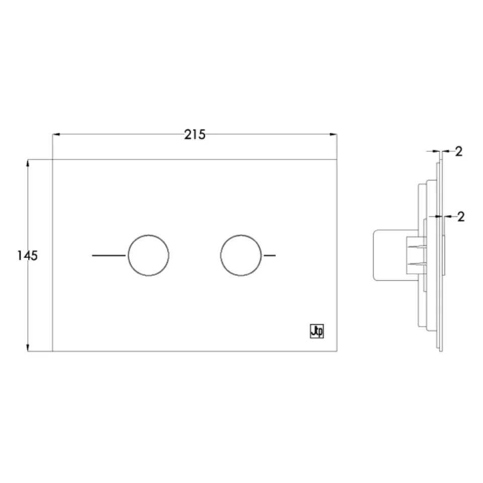 Just Taps Pneumatic Flush Plate Brushed Bronze detail view - Image 3