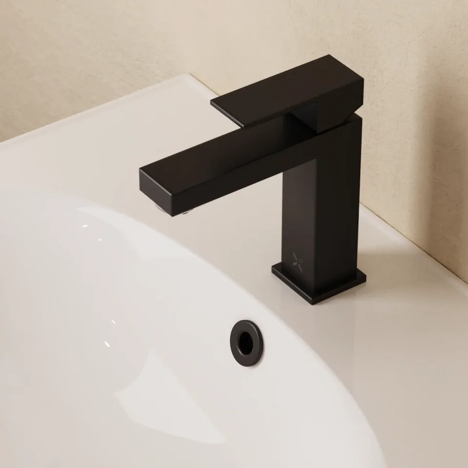 Crosswater Verge Basin Mono No Waste Matt Black detail view - Image 7