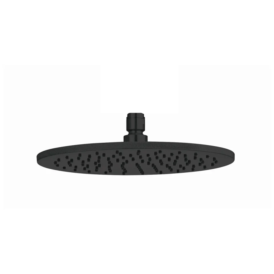 Crosswater Union 250mm Round Shower Head Matt Black detail view - Image 2