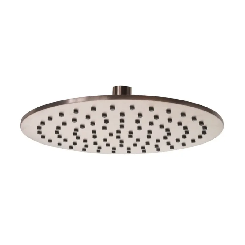 Just Taps Vos Round Shower Head 250mm Brushed Bronze detail view - Image 4