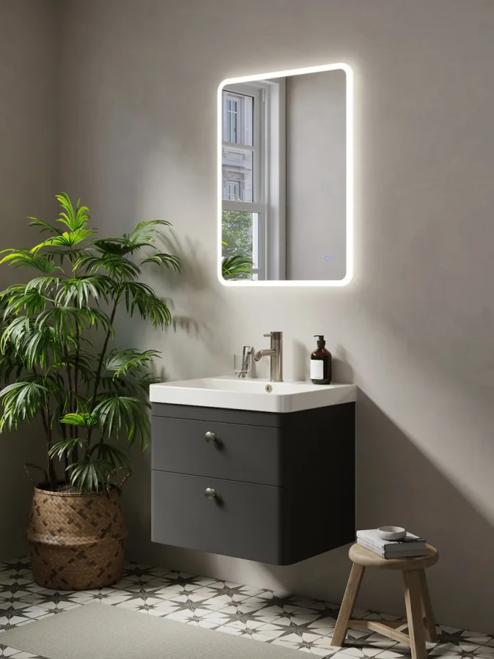 Saneux Hyde 60cm 2 Drawer Wall Mounted Unit - Matte Anthracite product image - Image 5