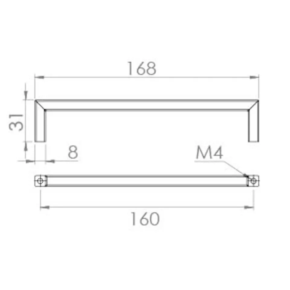 Saneux Berlin 160mm Handle - Chrome detail view - Image 3