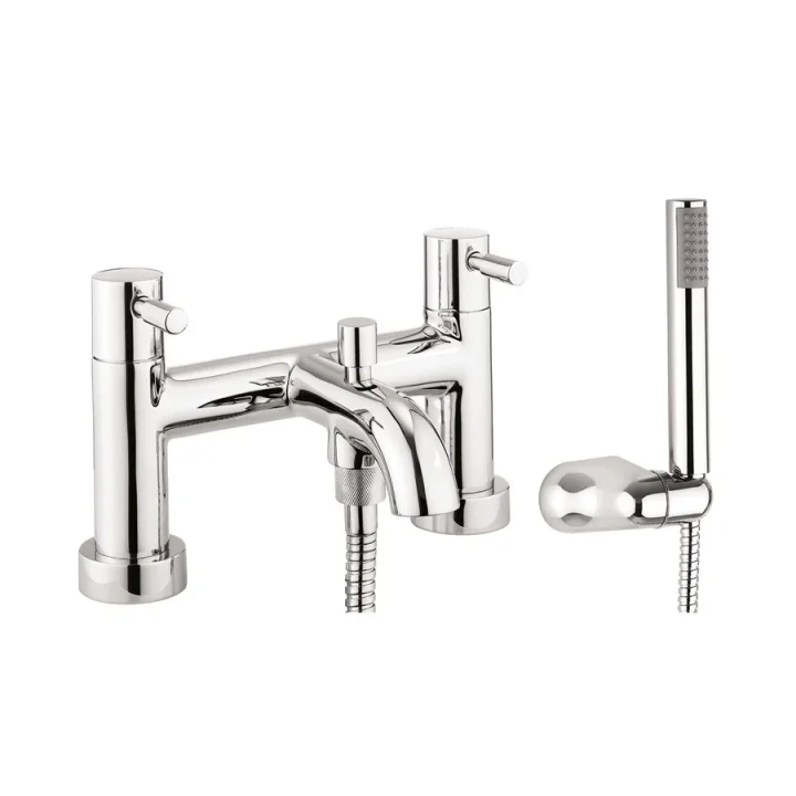 Crosswater Fusion Bath Shower Mixer Dual Lever with Kit Chrome detail view - Image 2