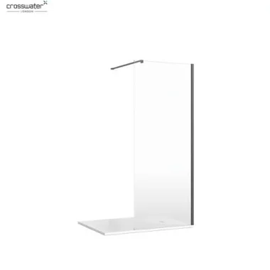 Crosswater Gallery Glass Wall Brace Matt Black detail view - Image 2