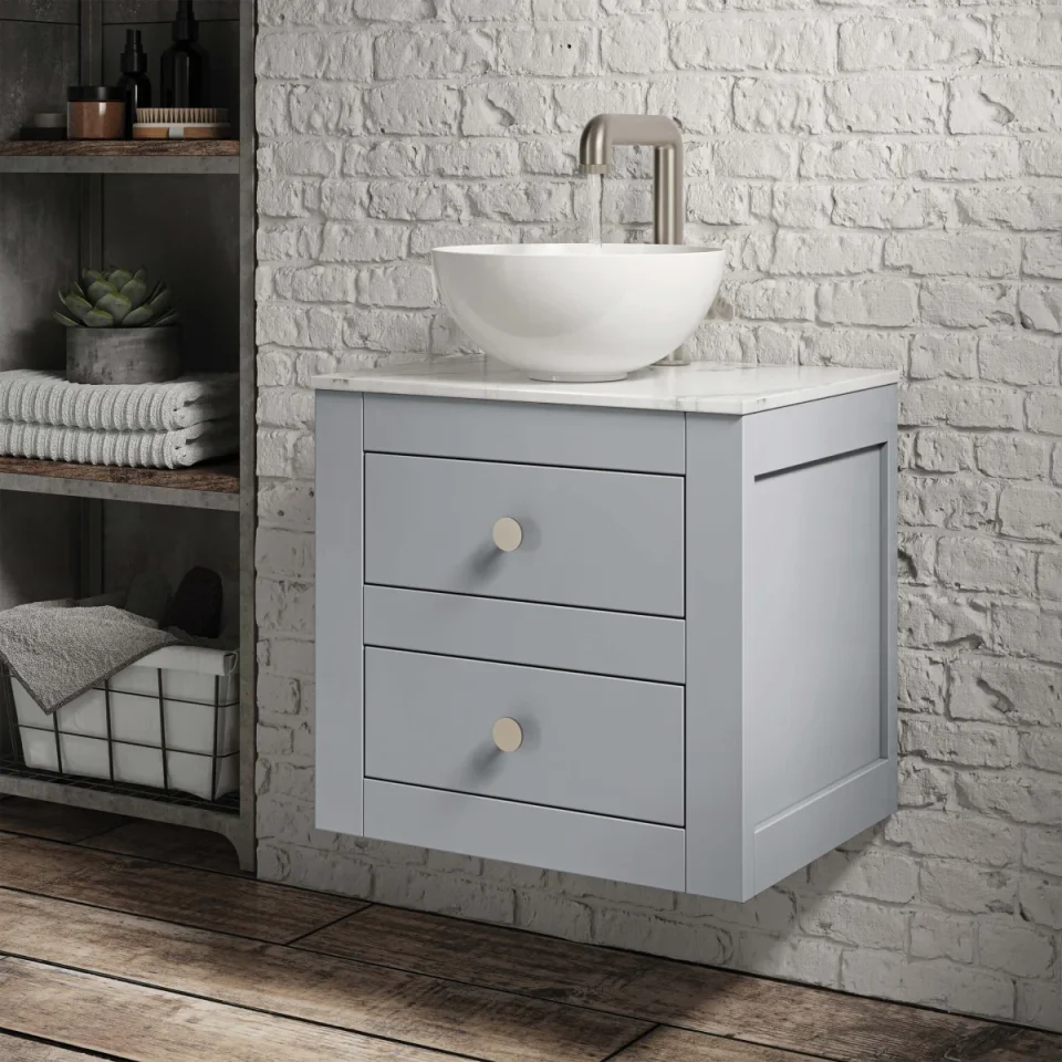 Crosswater Canvass Basin Unit 485 Storm Grey detail view - Image 2
