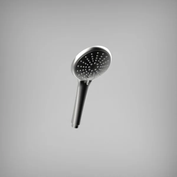 Ava Round Multi Function Shower Handset - Brushed Stainless Steel